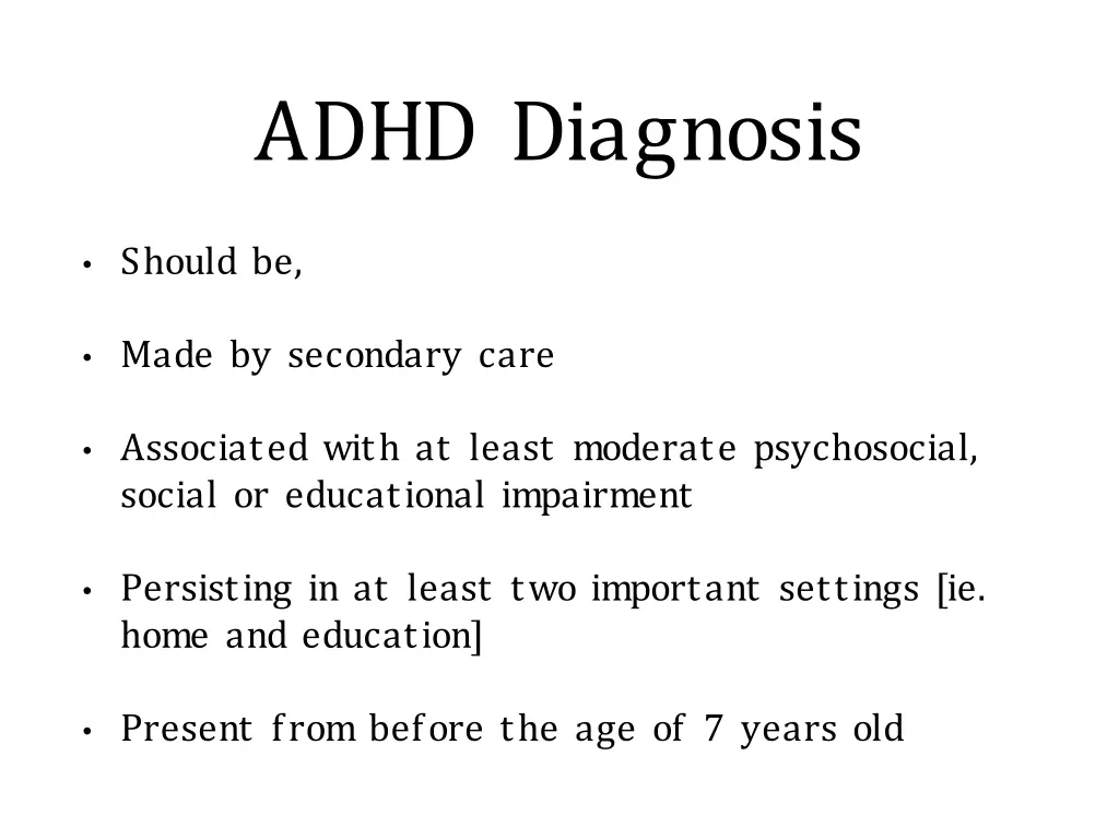 adhd diagnosis