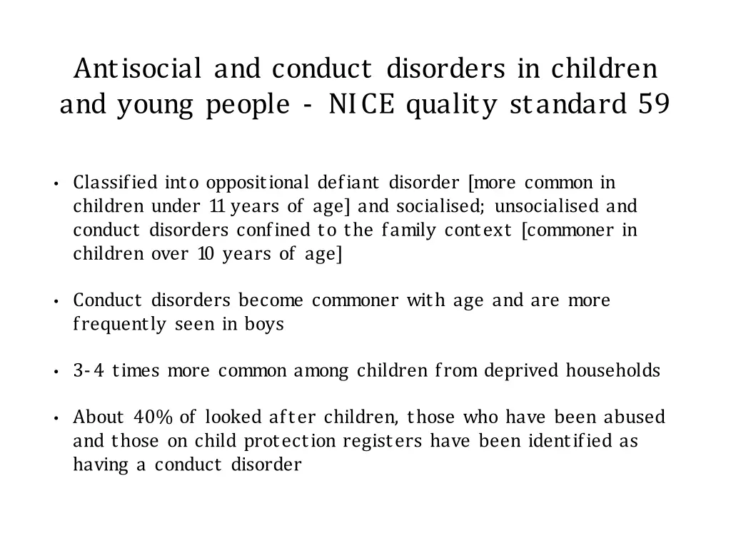 antisocial and conduct disorders in children