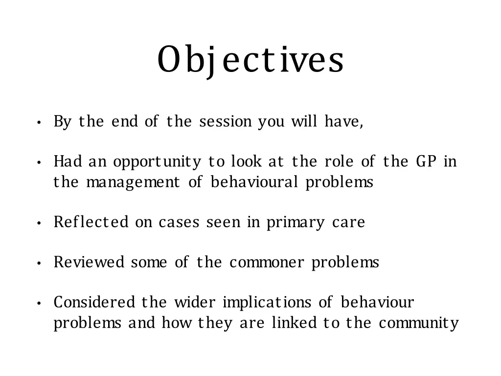 objectives