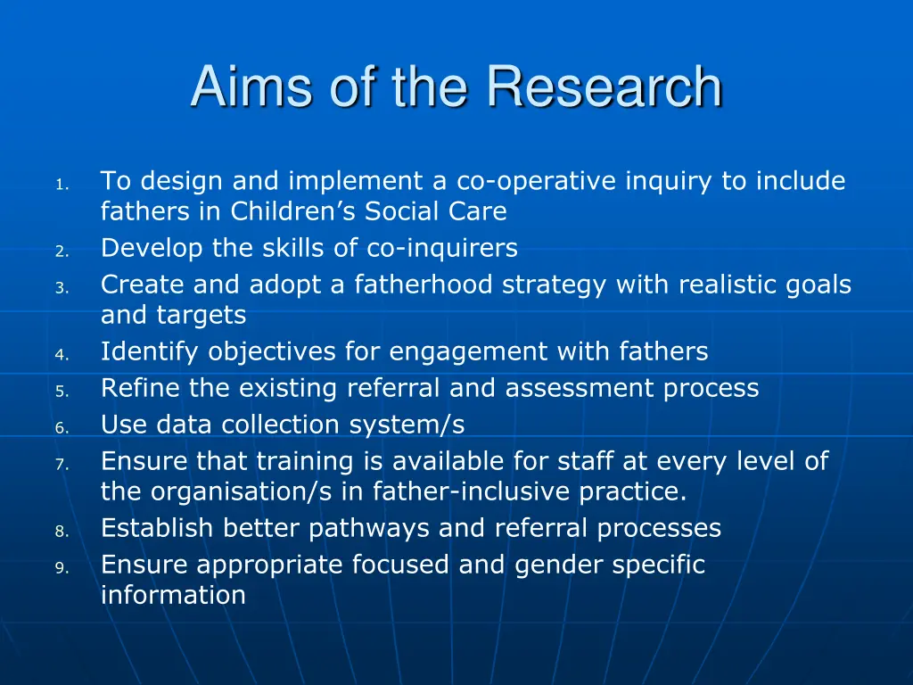 aims of the research