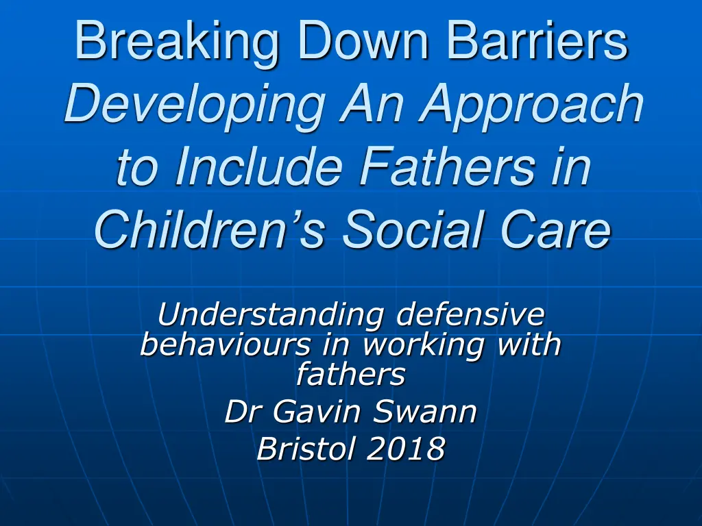 breaking down barriers developing an approach