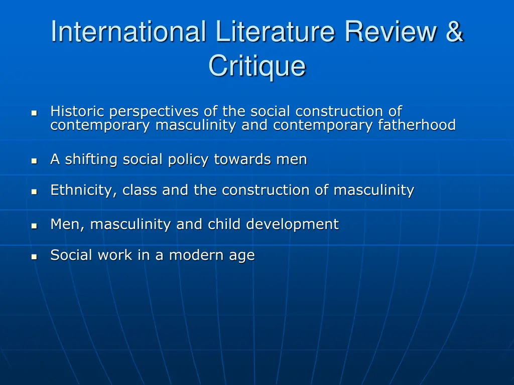 international literature review critique