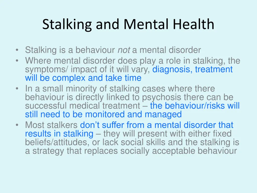 stalking and mental health