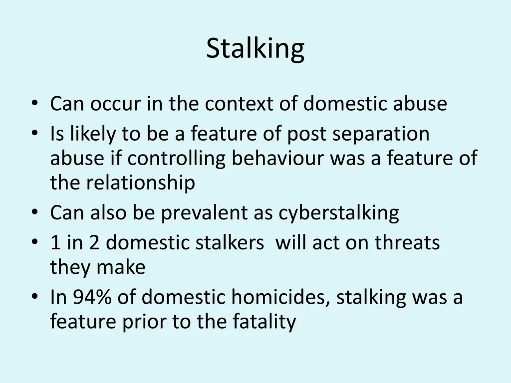 stalking