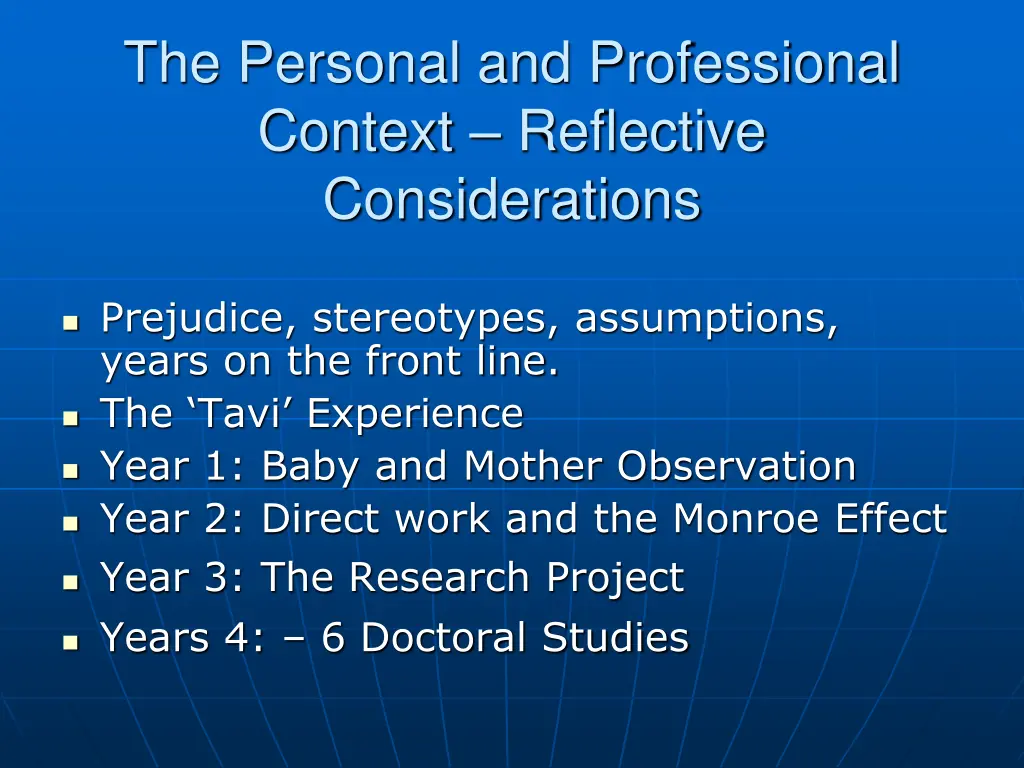 the personal and professional context reflective