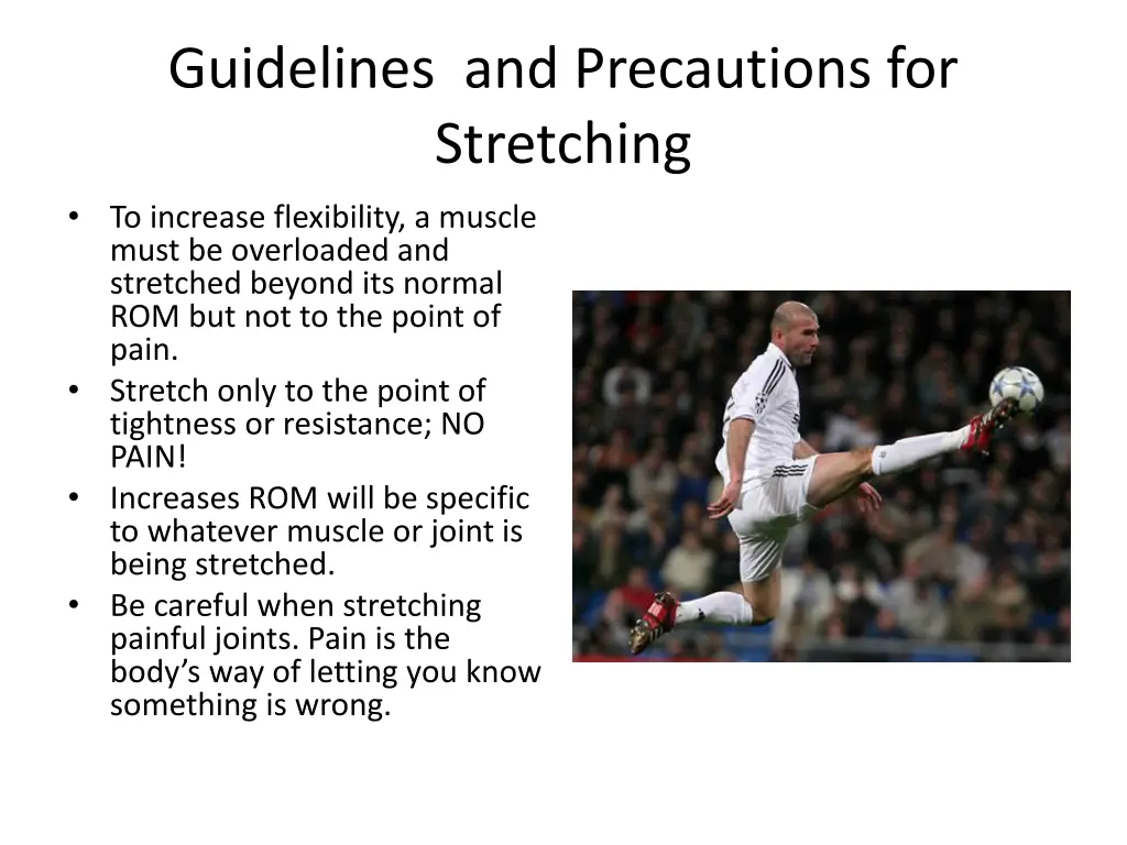 guidelines and precautions for stretching 1