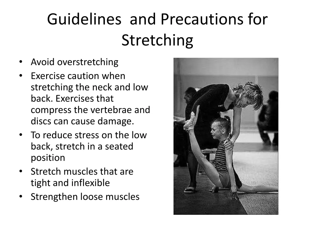 guidelines and precautions for stretching 2