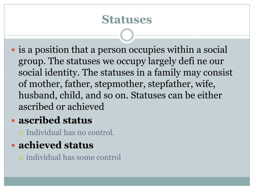 statuses