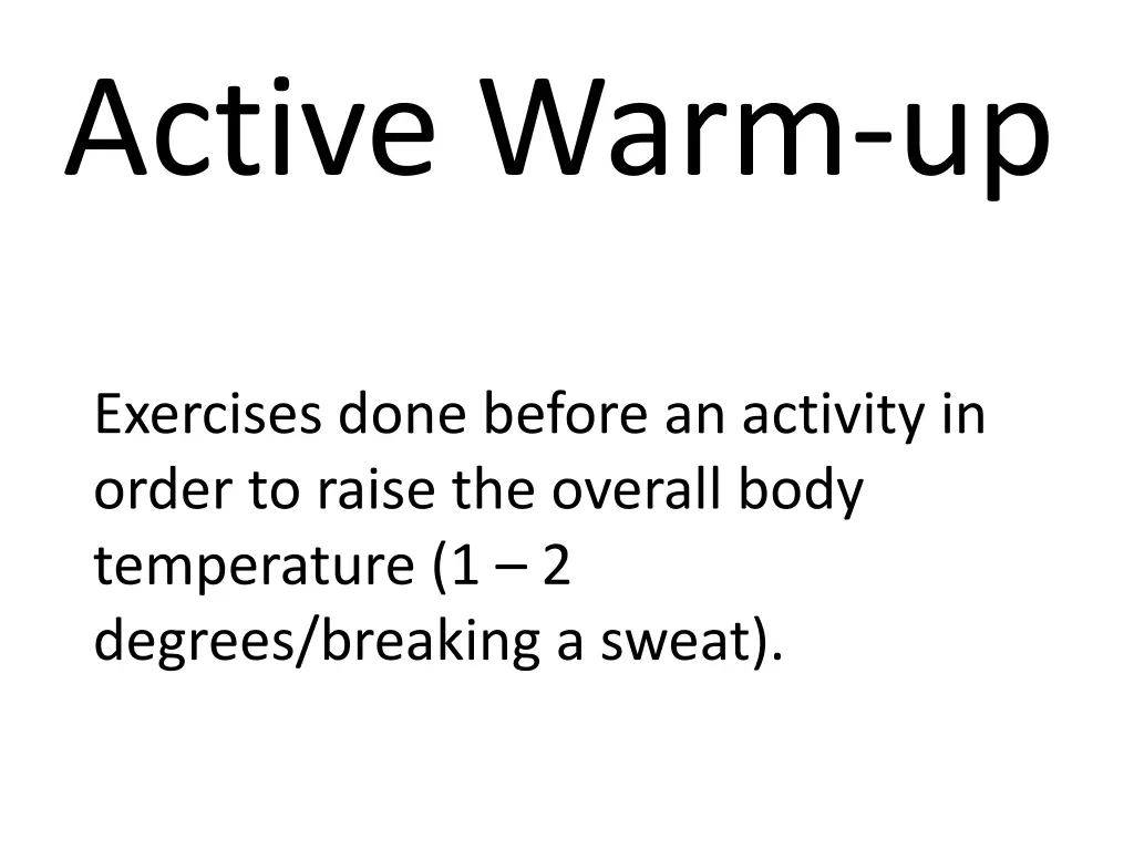 active warm up