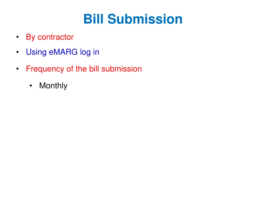 bill submission