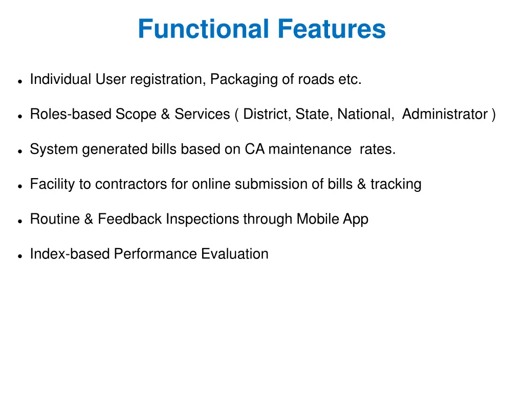 functional features