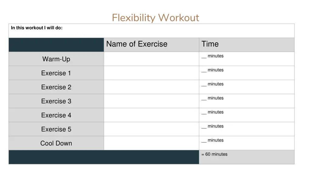 flexibility workout