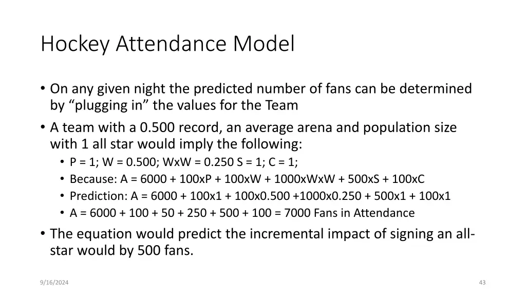 hockey attendance model 1