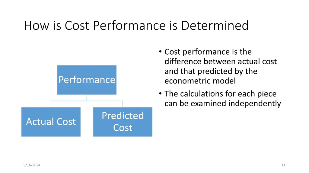 how is cost performance is determined