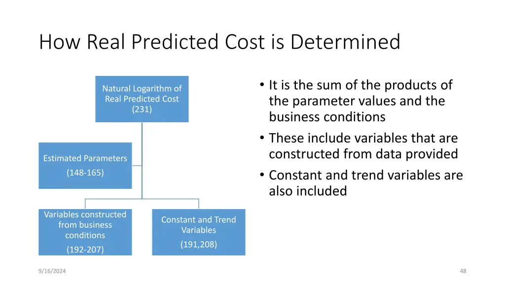 how real predicted cost is determined