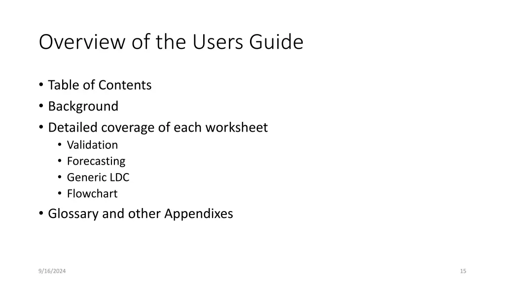 overview of the users guide