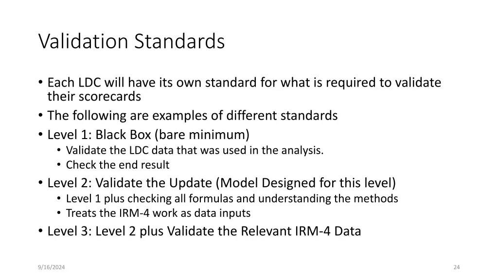 validation standards