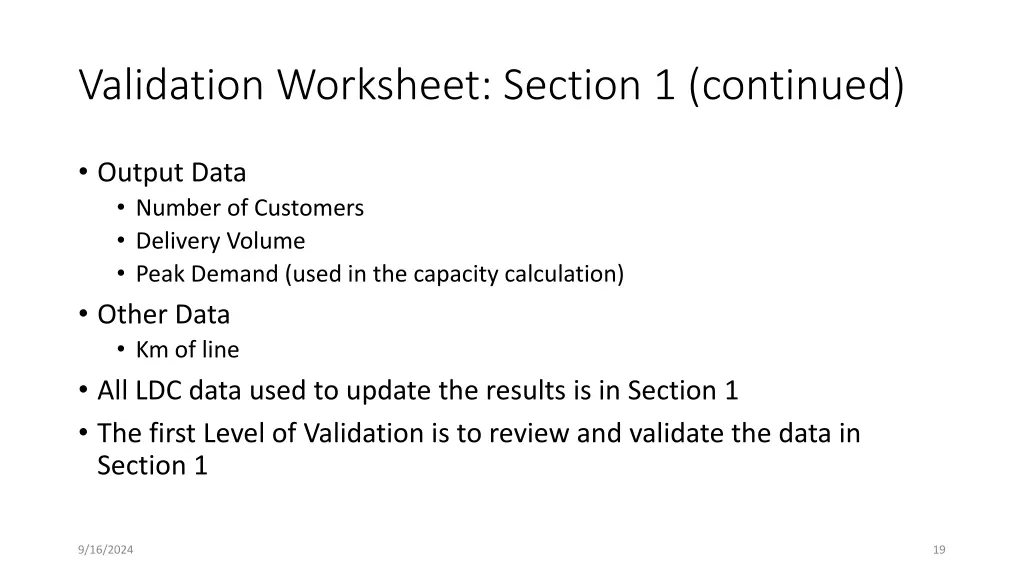 validation worksheet section 1 continued