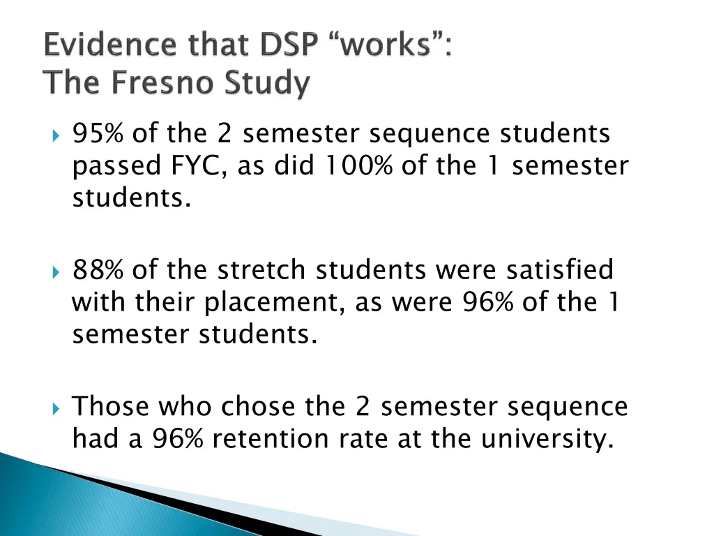 95 of the 2 semester sequence students passed