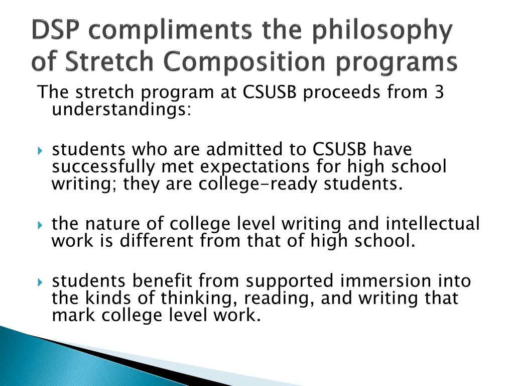 the stretch program at csusb proceeds from