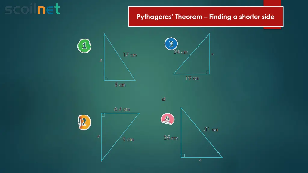 pythagoras theorem finding a shorter side 2