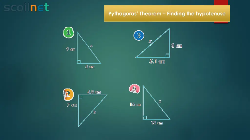 pythagoras theorem finding the hypotenuse 2