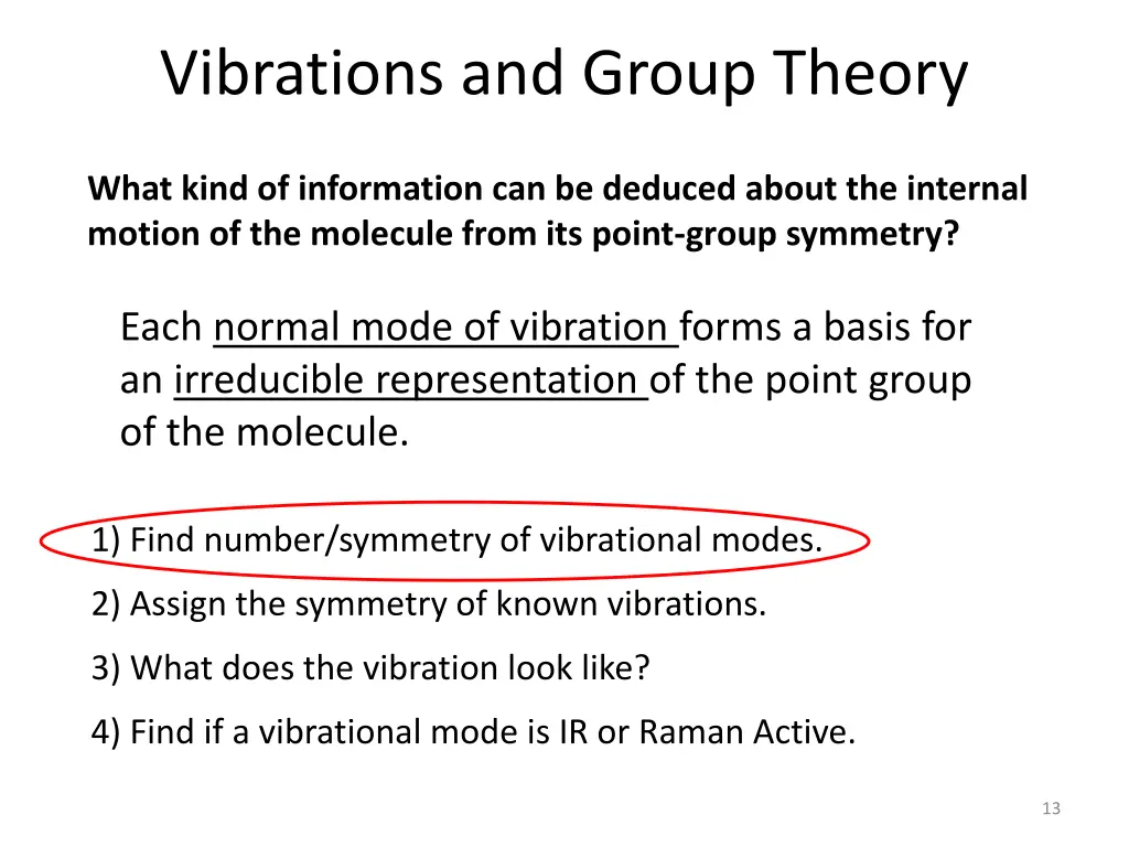 vibrations and group theory