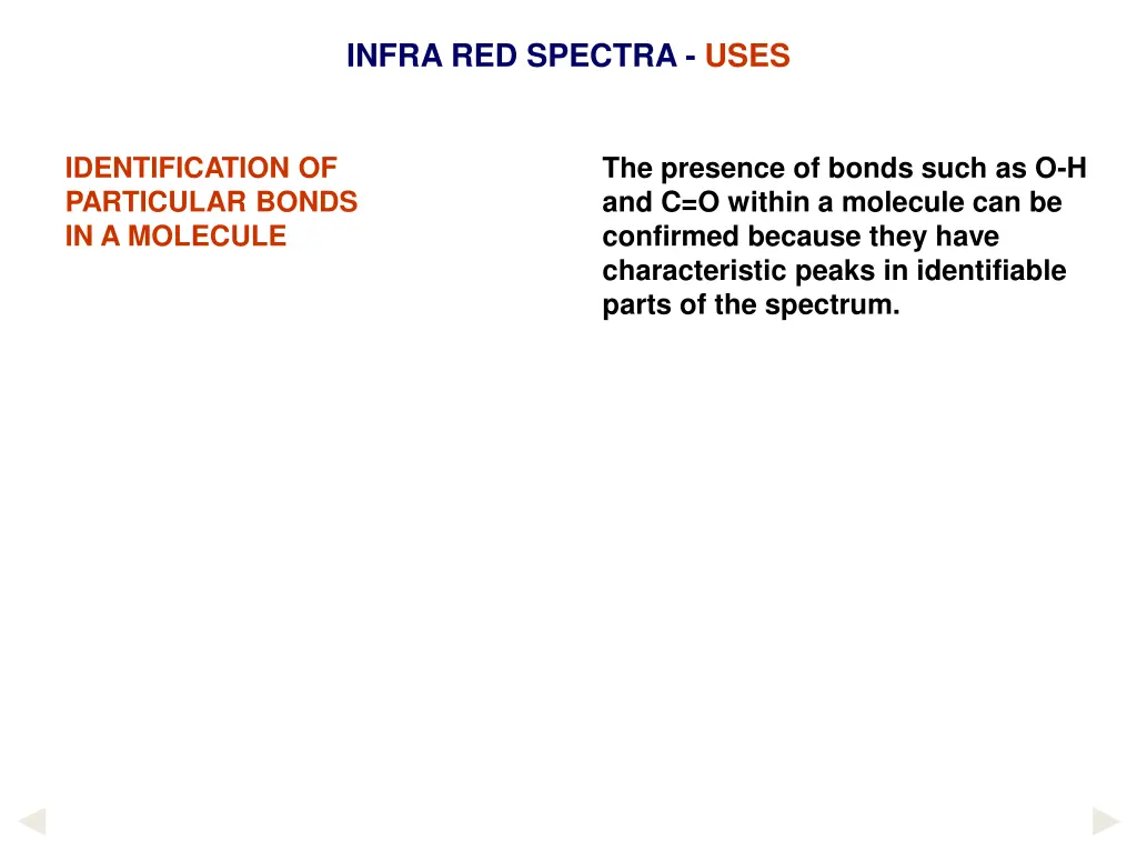 infra red spectra uses