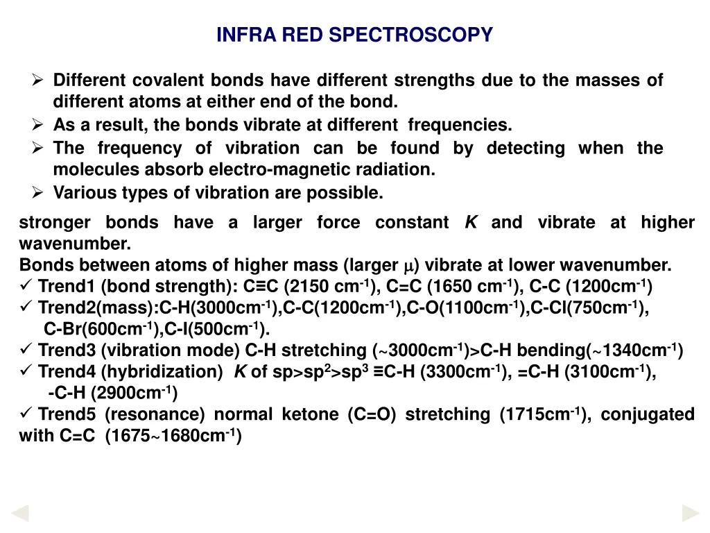 infra red spectroscopy