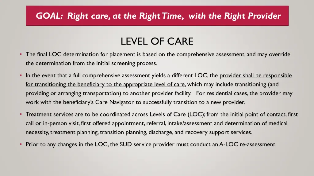 goal right care at the right time with the right 1