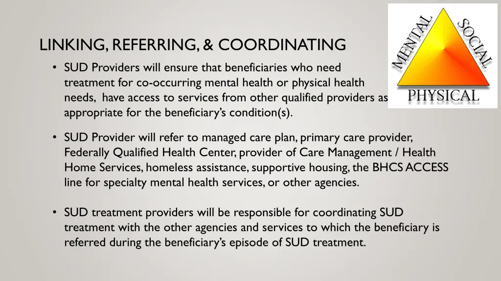 linking referring coordinating sud providers will