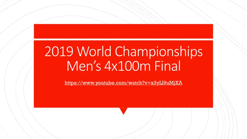 2019 world championships men s 4x100m final