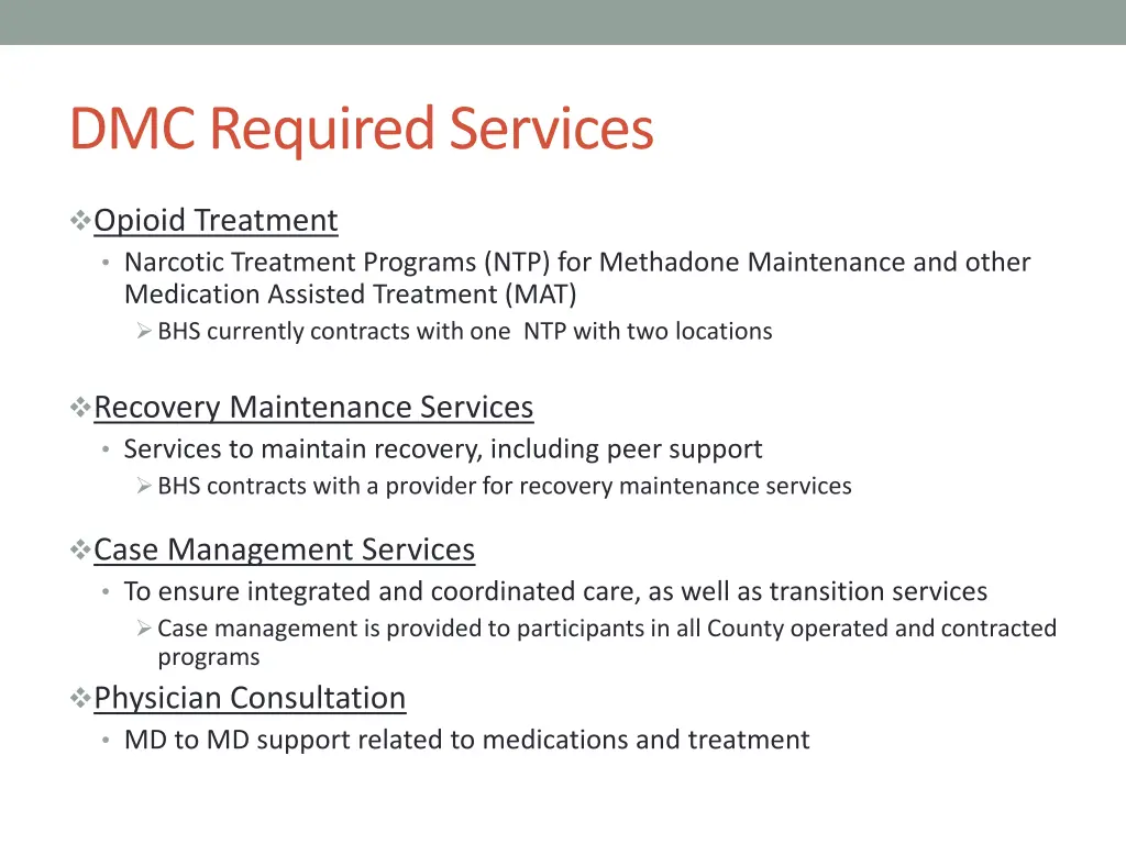 dmc required services 1