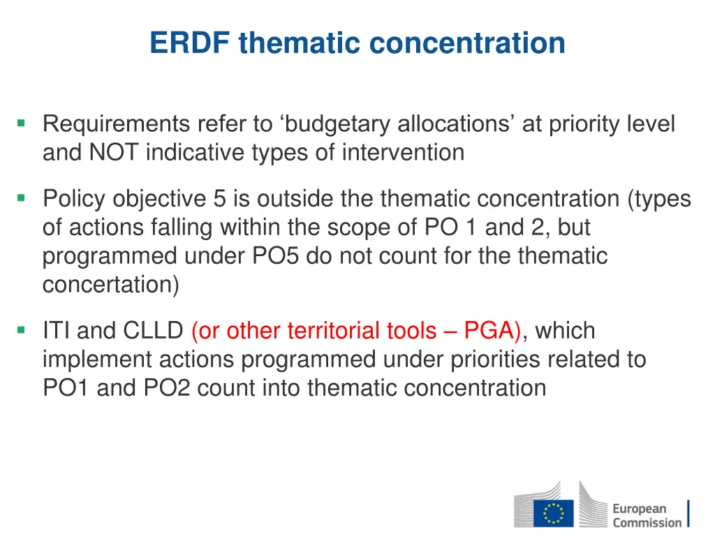 erdf thematic concentration