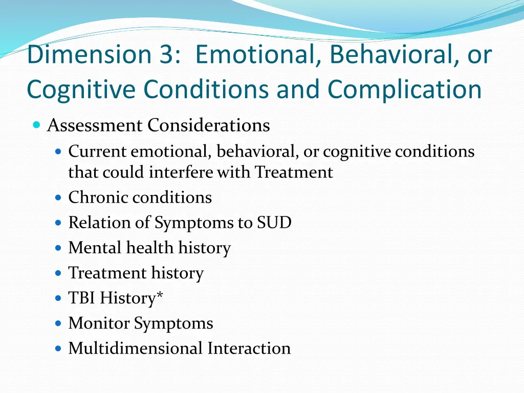 dimension 3 emotional behavioral or cognitive