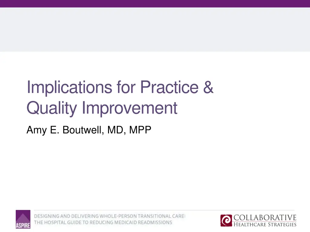 implications for practice quality improvement