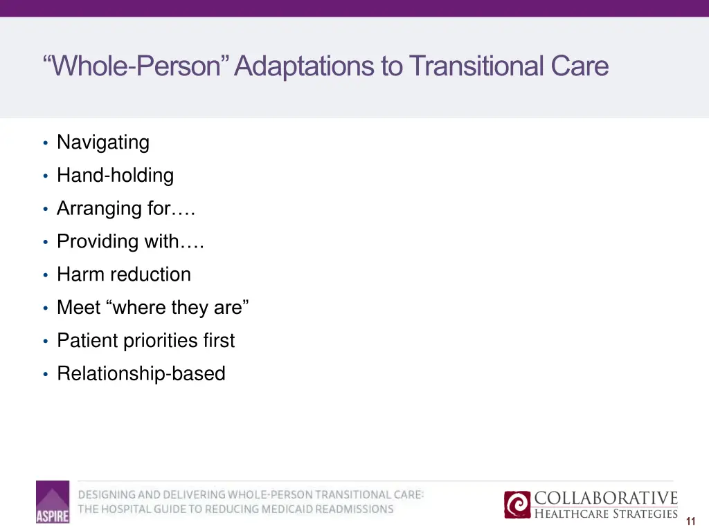 whole person adaptations to transitional care