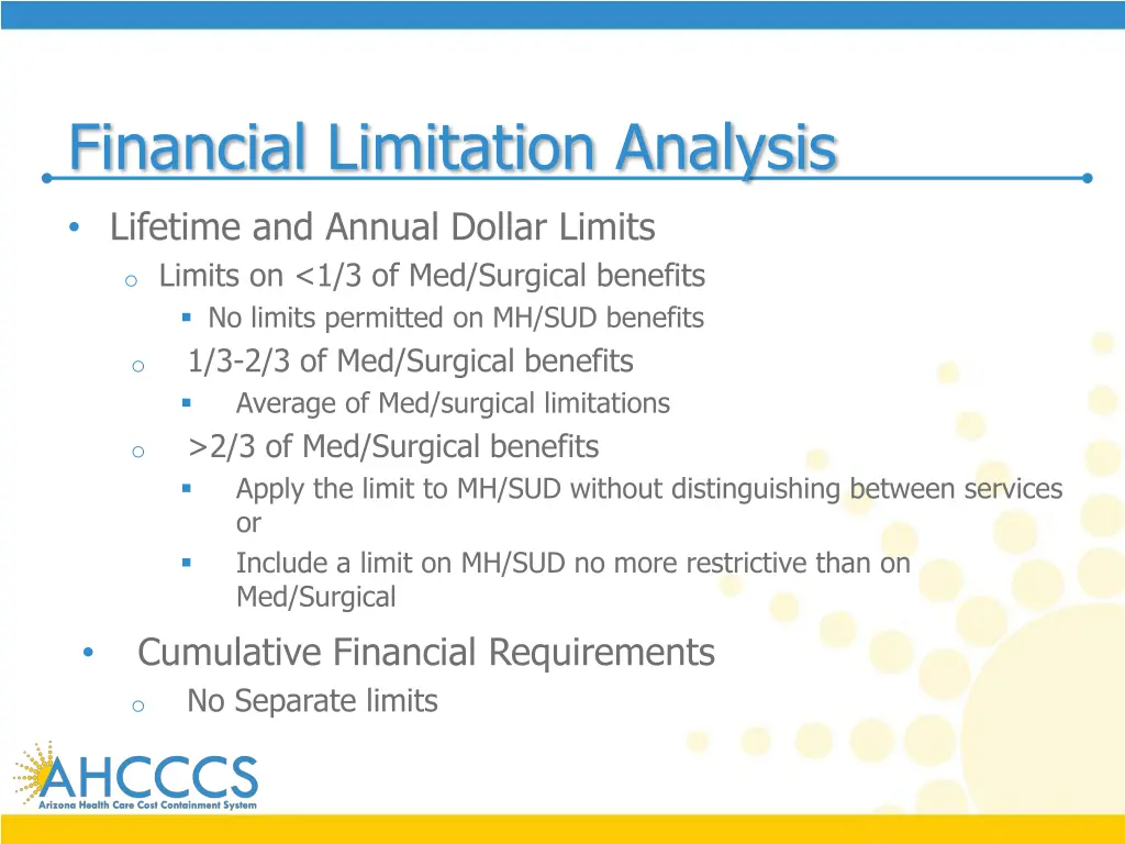 financial limitation analysis