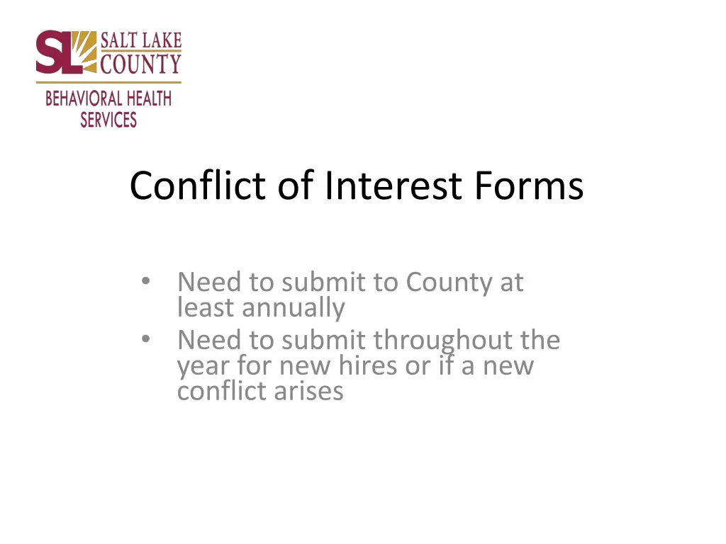 conflict of interest forms