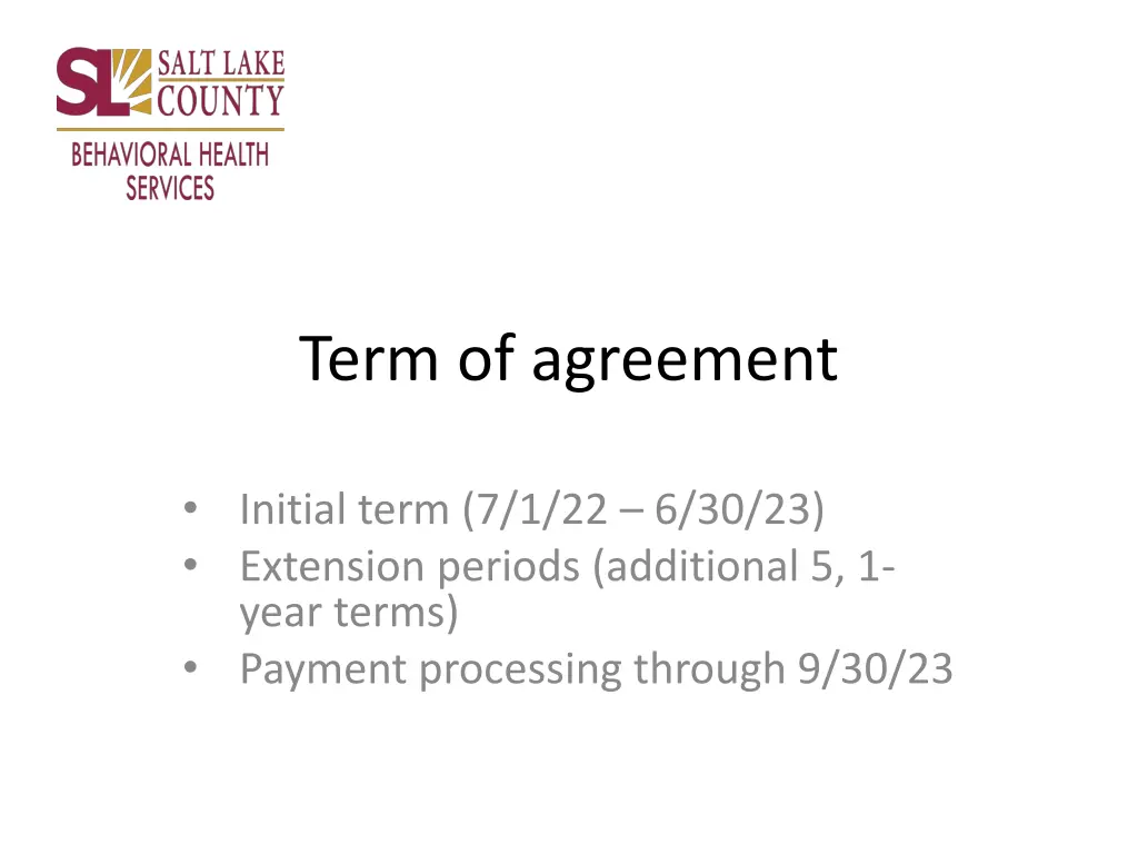 term of agreement