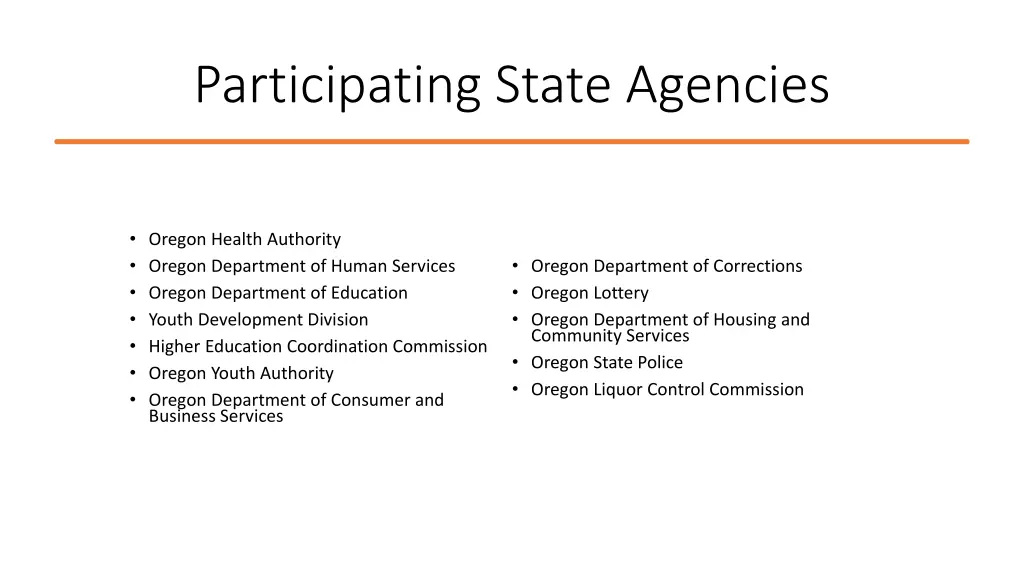 participating state agencies