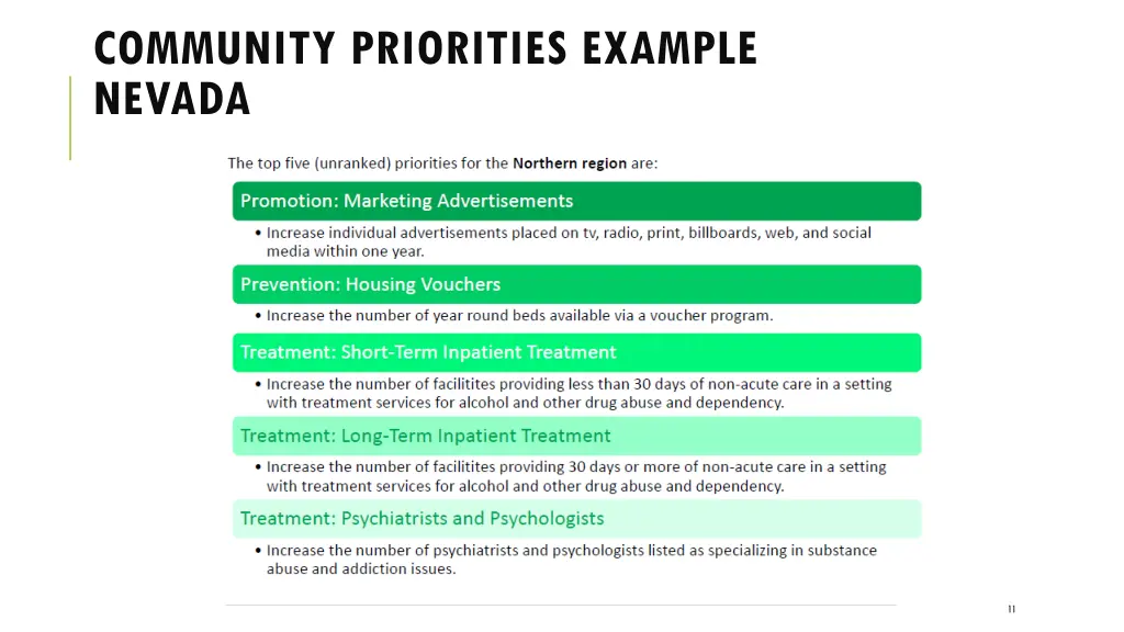 community priorities example nevada