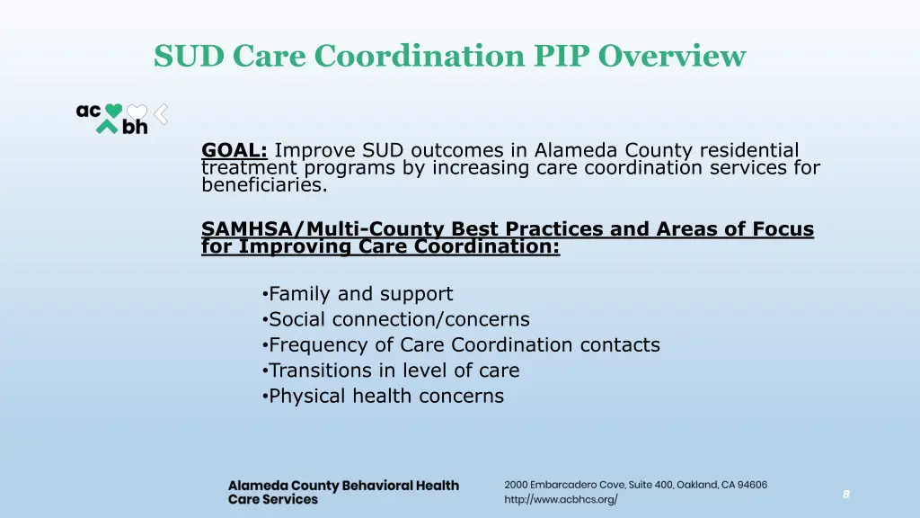 sud care coordination pip overview