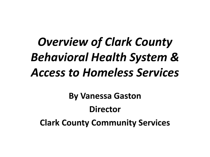 overview of clark county behavioral health system