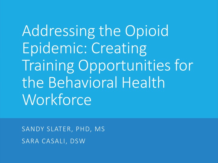 addressing the opioid epidemic creating training