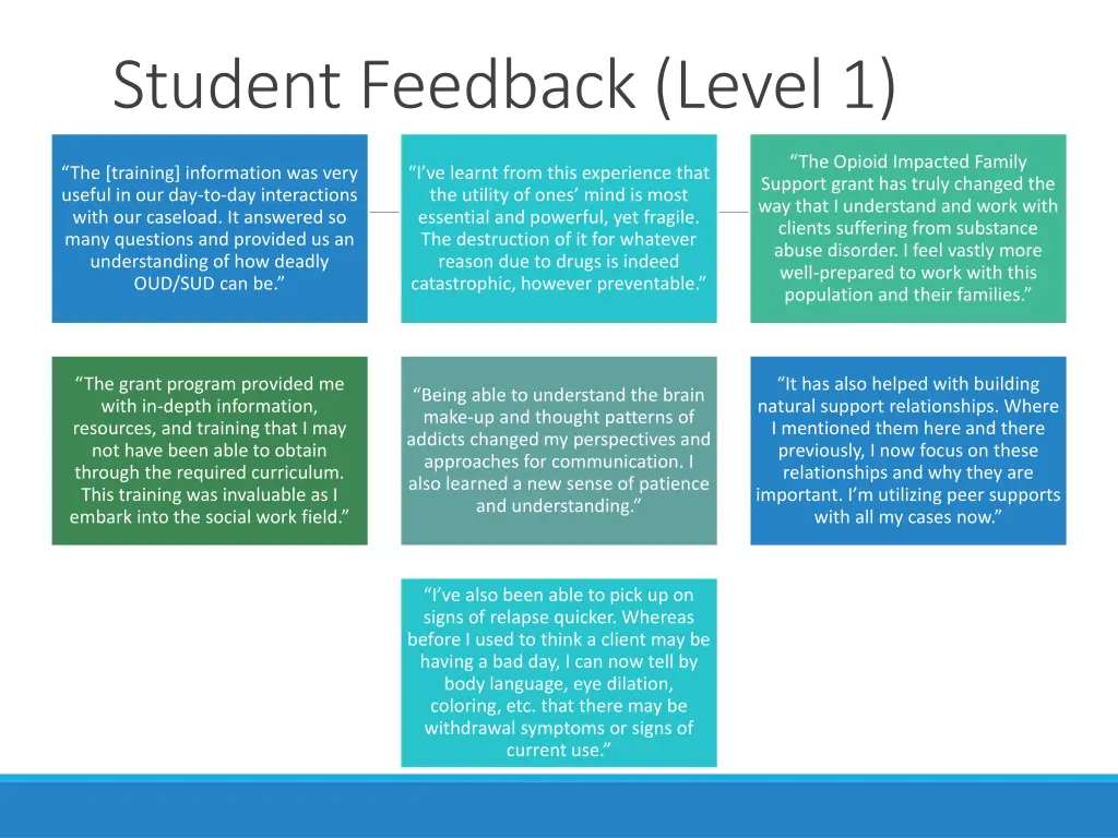 student feedback level 1