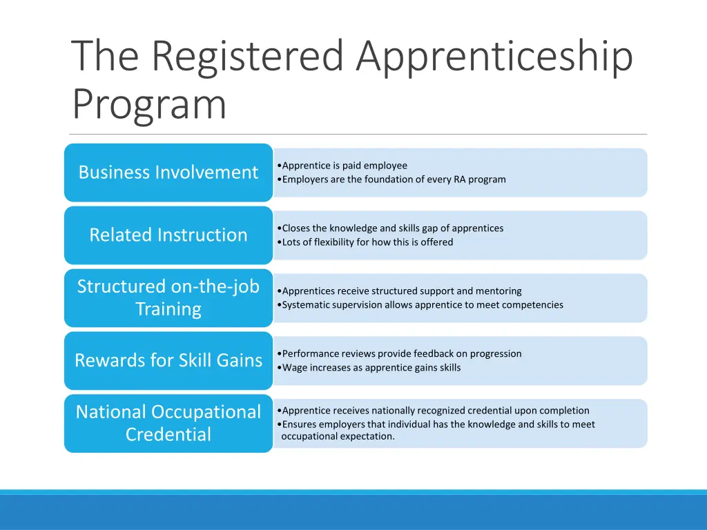 the registered apprenticeship program