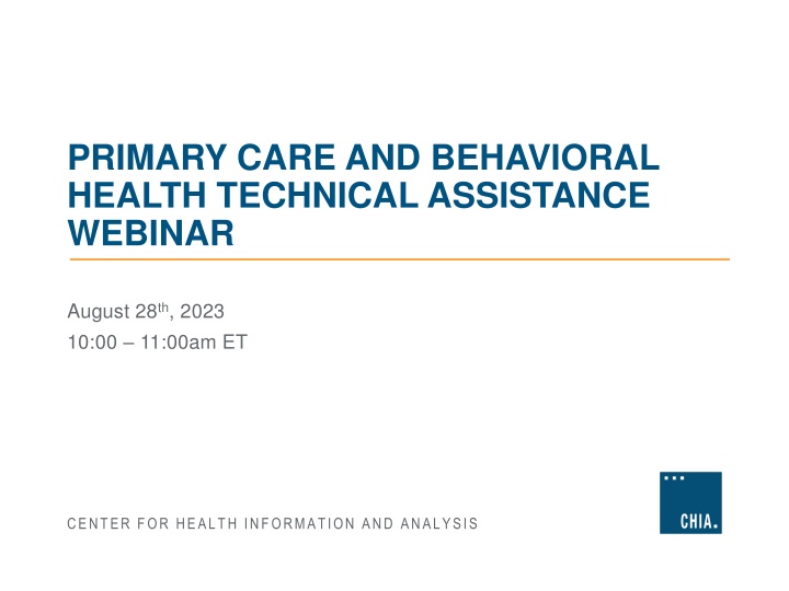 primary care and behavioral health technical