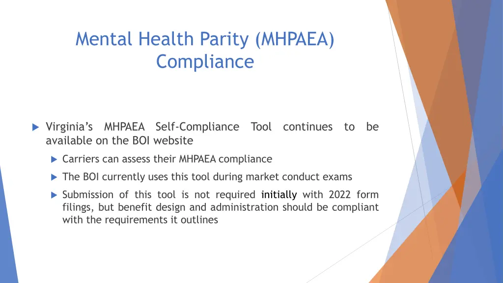 mental health parity mhpaea compliance