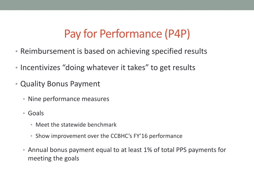 pay for performance p4p